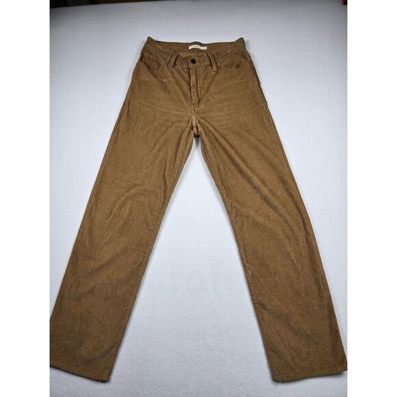 Levi's Pants - Levis 94 Baggy Corduroy Pants Womens Size 26 Tan 100% Cotton Straight Leg
